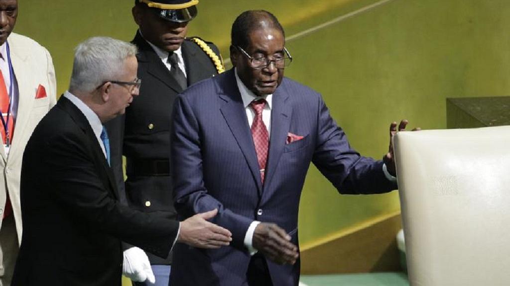 Mugabe’s target was United States president, Donald Trump who he described as the ‘Giant gold Goliath.’